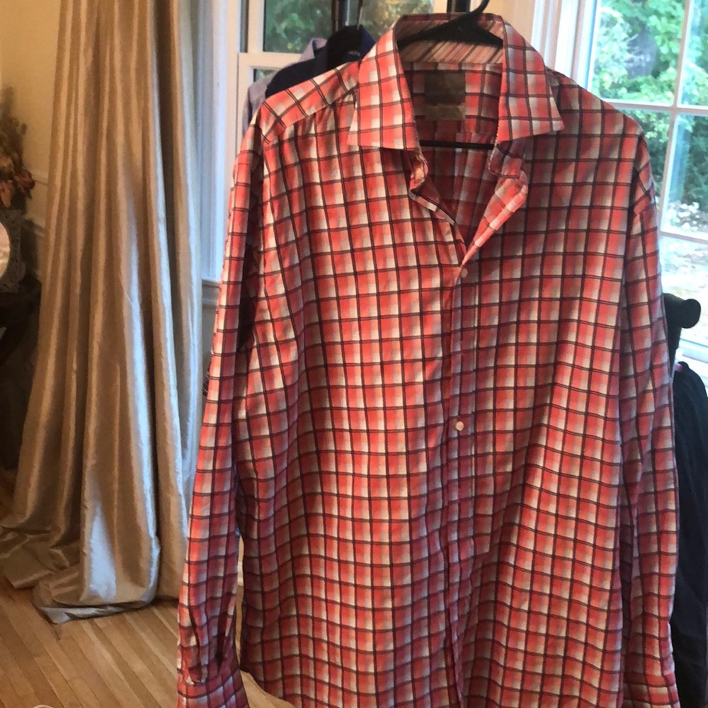 Button down long sleeve men shirt